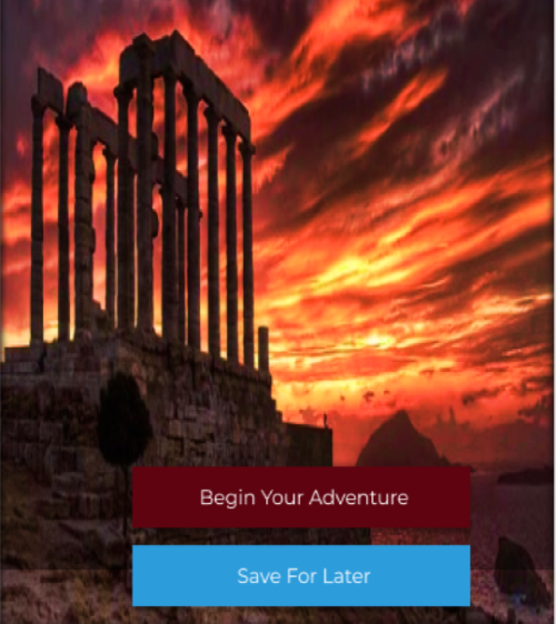 Frommer's app with an image of Cape Sounio at sundown