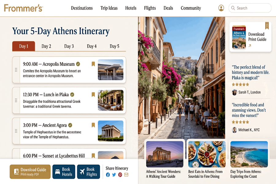 collage of some hotspots in Athens